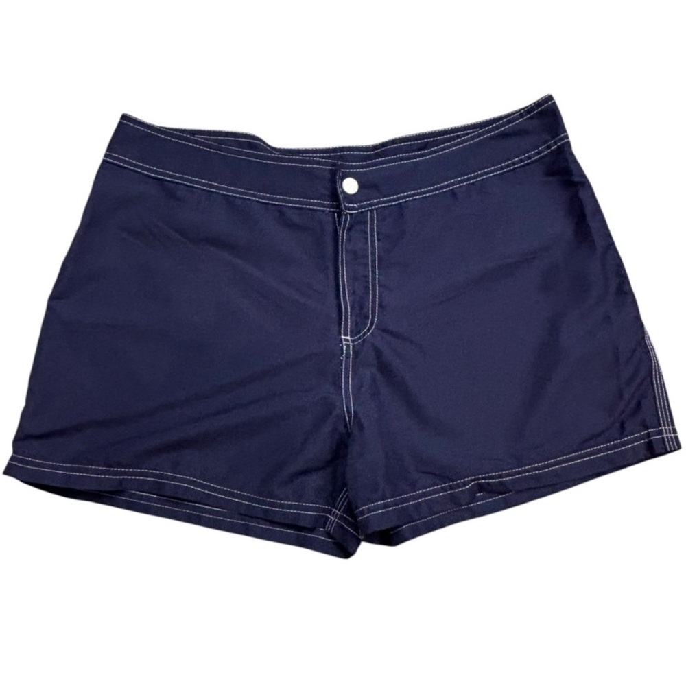 Navy Blue Venus Snap Zip Close Lightweight Summer Swim Short With Pockets 12